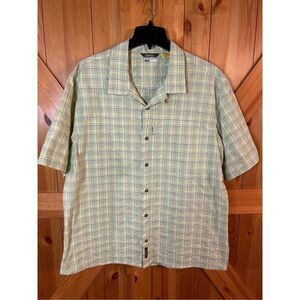 Cabela’s Cool Max Men’s Button Up Short Sleeve Green Shirt Size XL (3988)